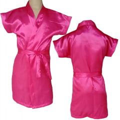 Robe Infantil de Cetim Elastano Feminino Rosa Pink