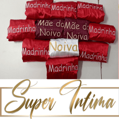 Kit c/10 Robe para Noiva e Madrinha de Casamento e irmã da Noiva Bordados Personalizado 