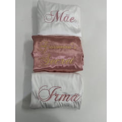 Robe de Cetim Feminino Bordado Personalizado  Irmã da Noiva 