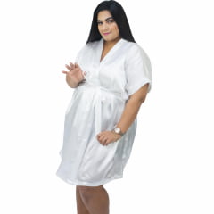 Robe de Cetim Feminino Plus Size 48 50 52 e 54 Branco