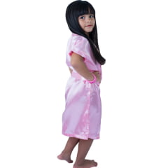 Robe Infantil de Cetim Feminino Daminha Chiclete Claro  