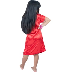 Robe Infantil de Cetim Feminino Daminha Vermelho