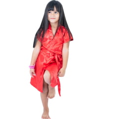 Robe Infantil de Cetim Feminino Daminha Vermelho